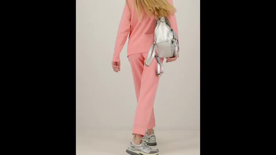 Tunica Maglione Denim & Co. Manica Lunga Scollo A V Con Tasche - Colore Vino Divino - Foto 3