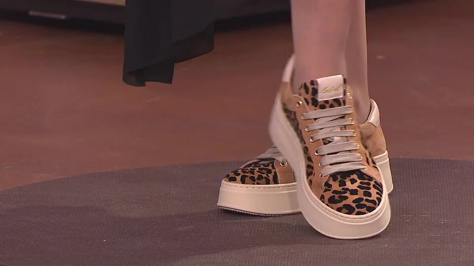 Galieti Sneaker in pelle scamosciata maculata con zeppa 6 cm - QVC.it