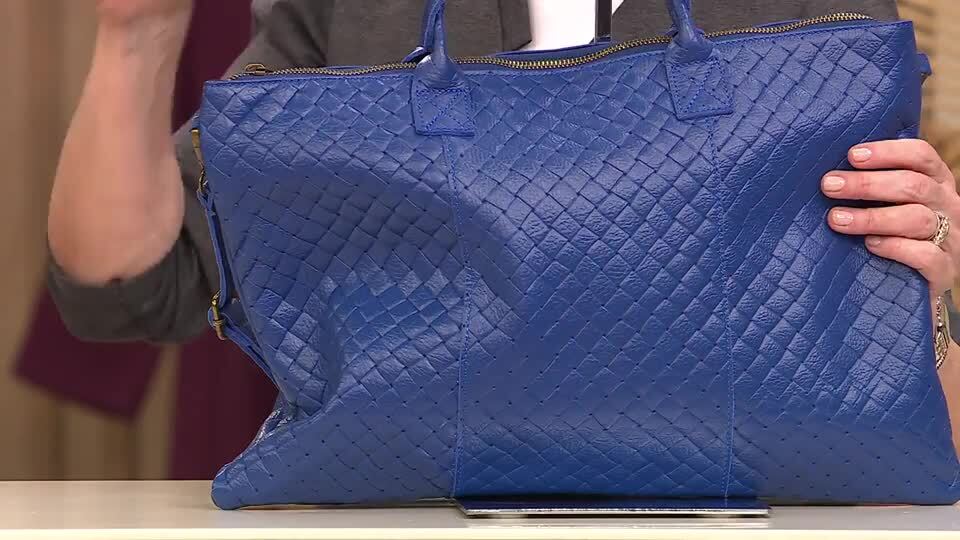Borsa Donna a Spalla VIAVERDI in Pelle Blu Made in Italy linea Cortona