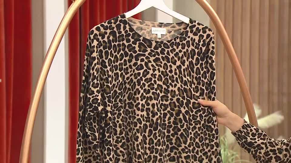 Camicetta Donna Maniche Lunghe Con Stampa Leopardata GORGLITTER – Elegante E Casual, Vestibilità Regolare