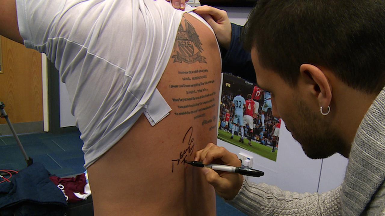 Aguero has 2 tattoos on his body  one of them in fictional language  explained  Football  Tribunacom