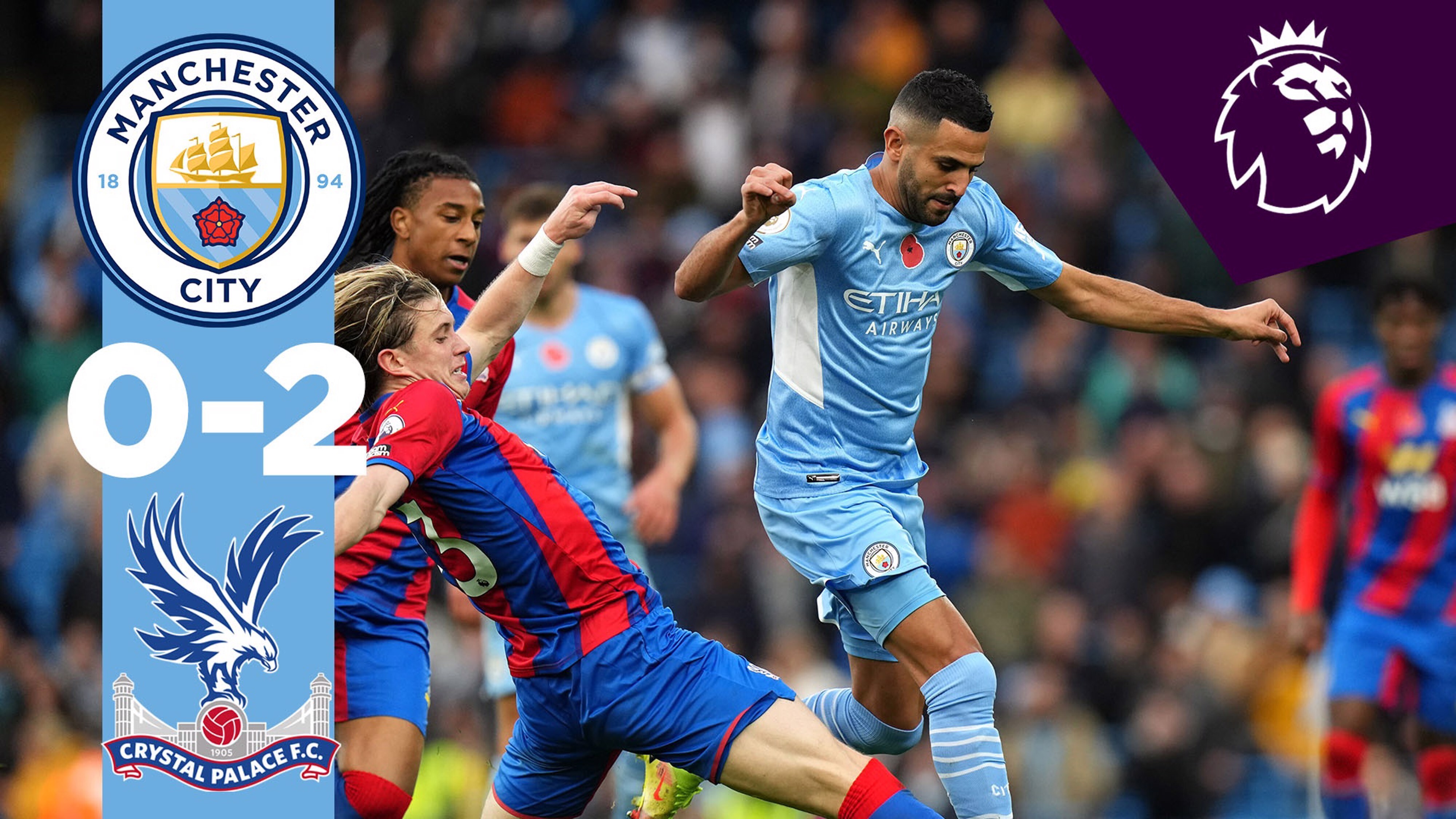 Ten-man City beaten by Palace