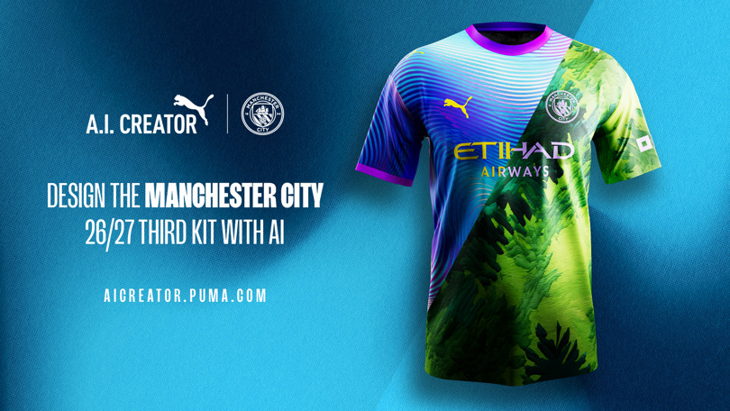 Introducing PUMA AI Creator Design the Manchester City 26 27 Third kit with AI