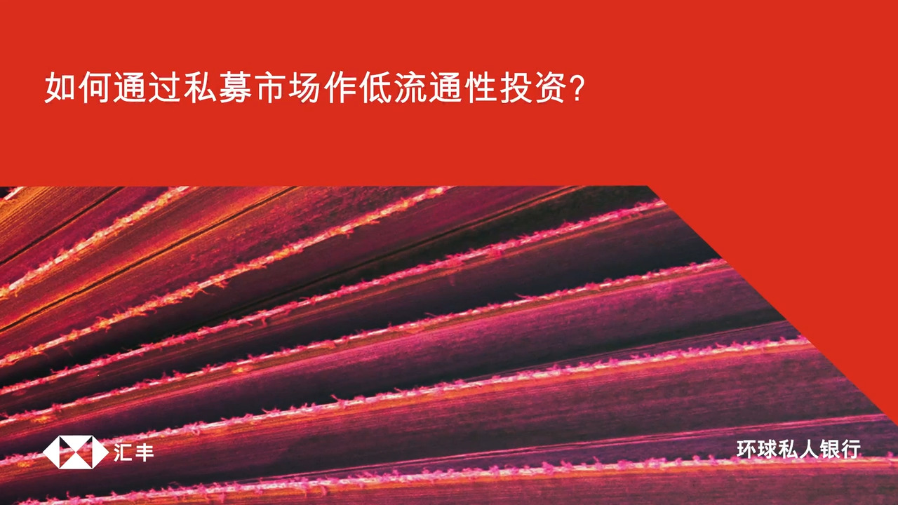 如何通过私募市场作低流通性投资？| 汇丰私人银行
