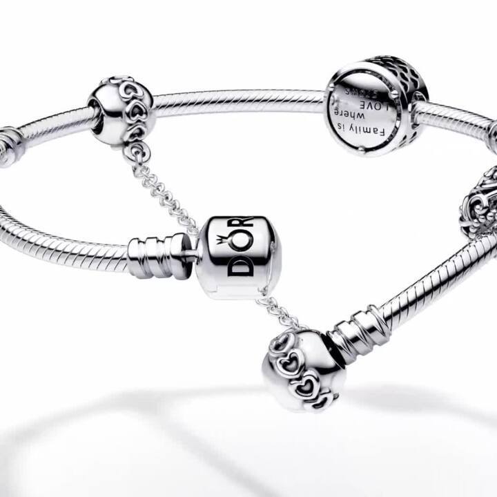 Band of Hearts Safety Chain Charm | スターリングシルバー | Pandora 