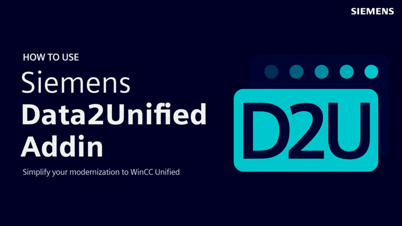 HMI modernization with Data2Unified - a TIA Portal add-in - ID