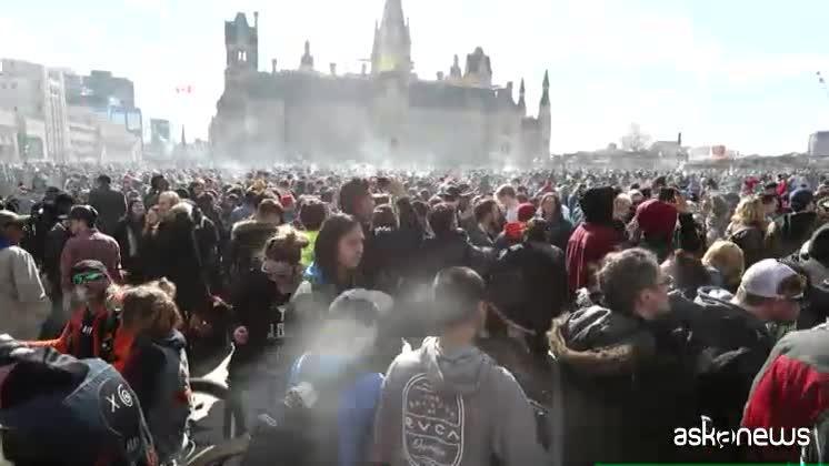 Manifestazione a Ottawa per liberalizzazione della cannabis 