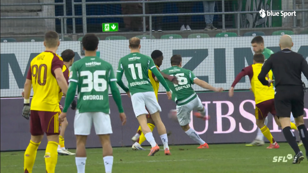 Görtler schiesst St.Gallen schon in der 2. Minute in Führung