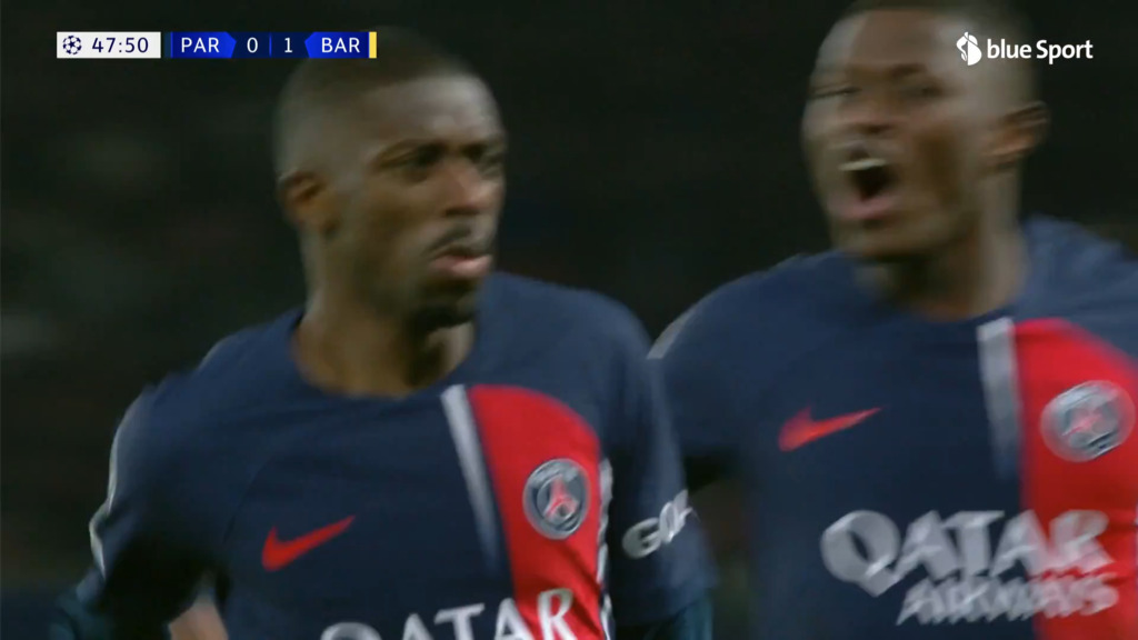 48. Minute: Dembélé zimmert den Ball in die Maschen