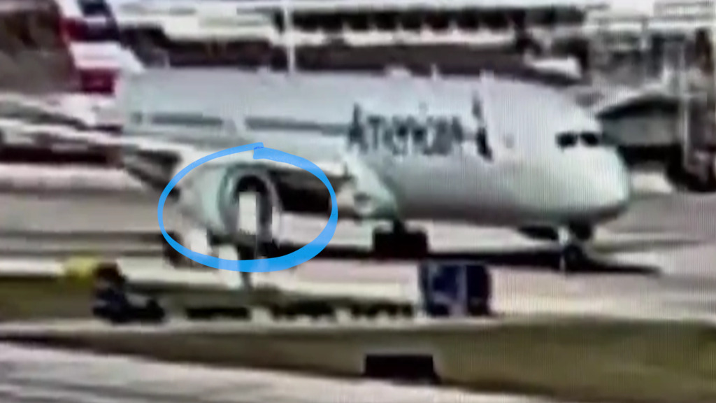 Direkt nach Landung: Container wird in Jet-Triebwerk gesogen und vollständig zerfetzt