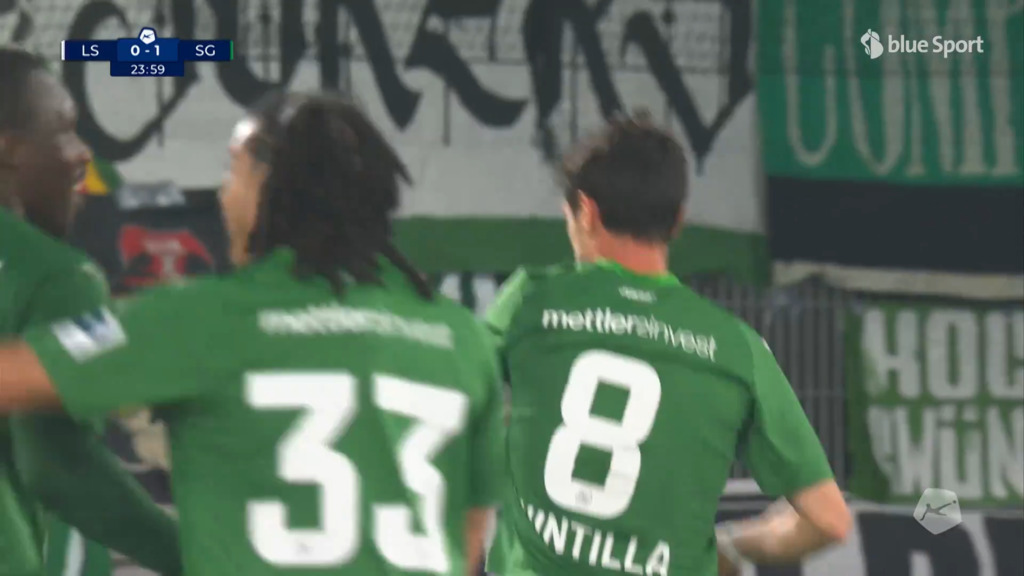 24. Minute: Quintilla erhöht für den FCSG