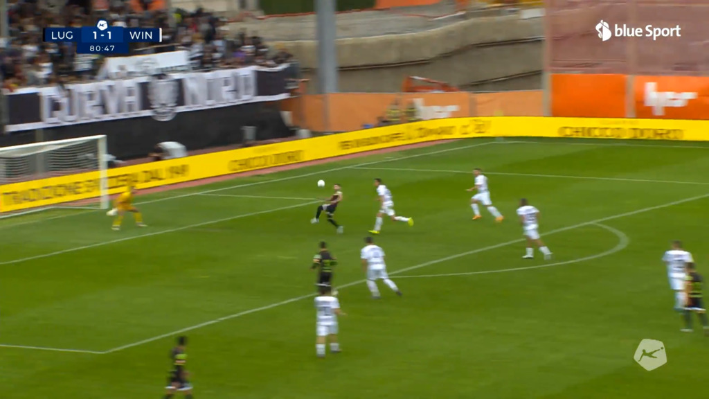 81. Minute: Tor Lugano 2:1 durch Steffen