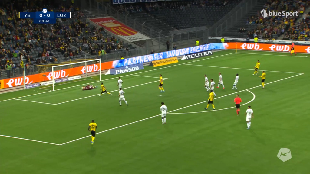 Loretz macht die erste YB-Chance zunichte