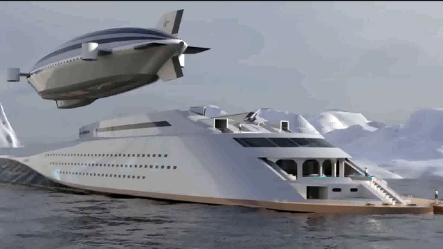 Eine Megayacht, die auch fliegen kann