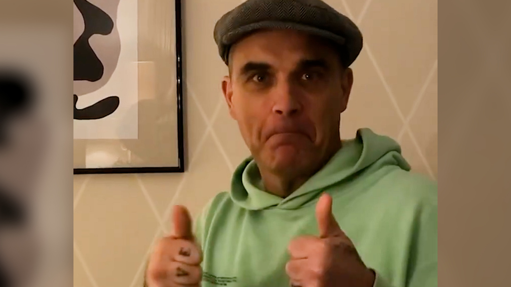 Robbie Williams verarscht mit selbstgemalter Kunst ein Hamburger Hotel