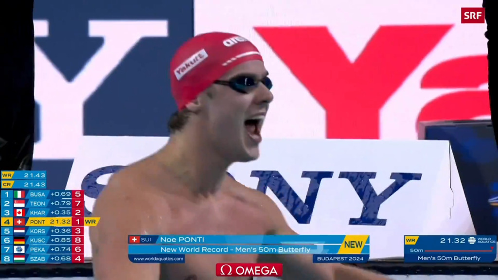 Noè Ponti sacré roi du monde sur 50 m papillon