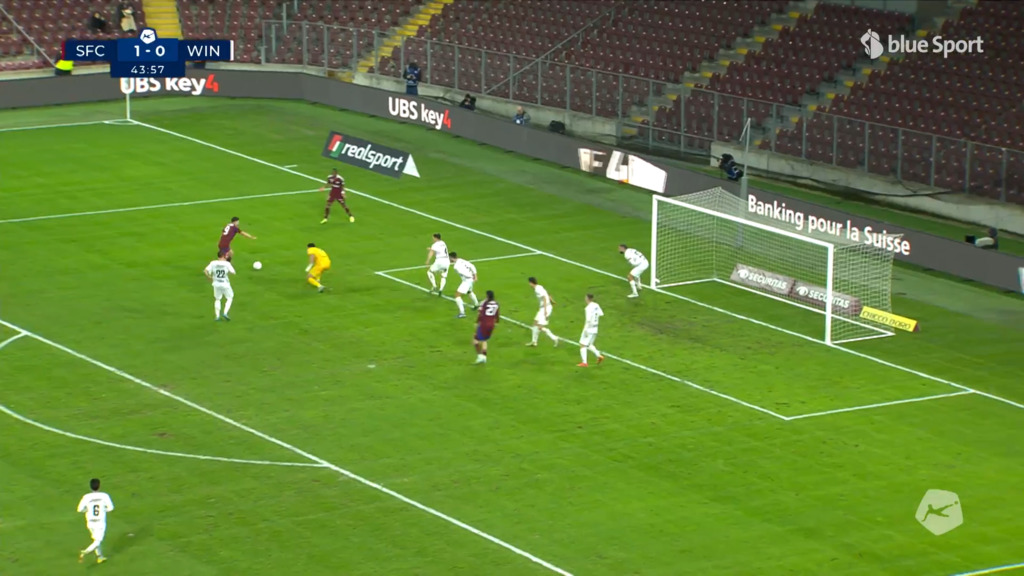 45. Minute: Stevanovic kann kurz vor der Pause beinahe erhöhen