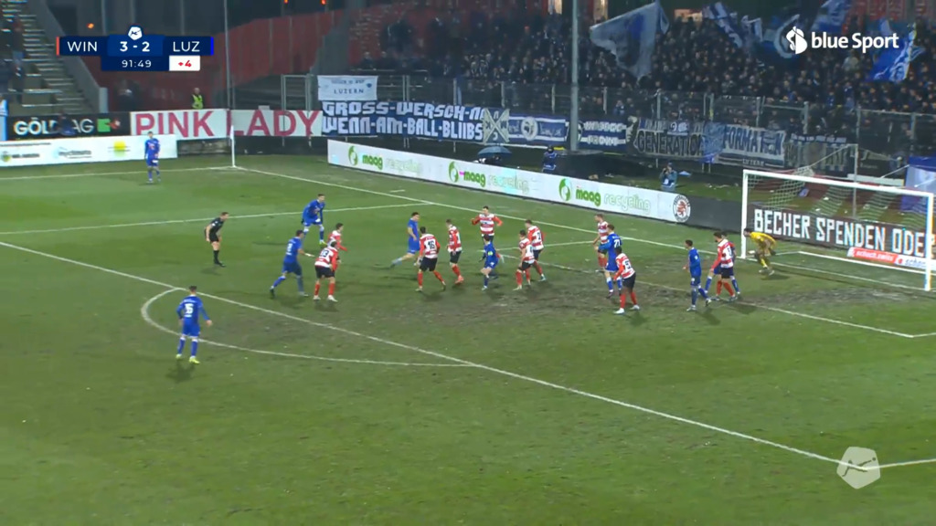 92. Minute: Tor Luzern 3:3 durch Ottiger