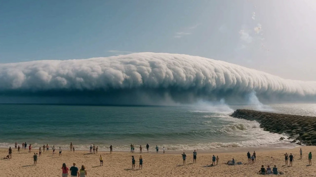 Sieht aus wie ein Tsunami – Spektakuläres Naturphänomen an Portugals Küste