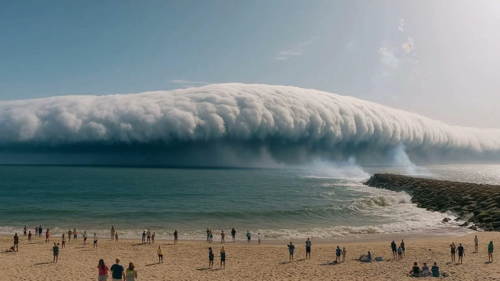 Sieht aus wie ein Tsunami – Spektakuläres Naturphänomen an Portugals Küste