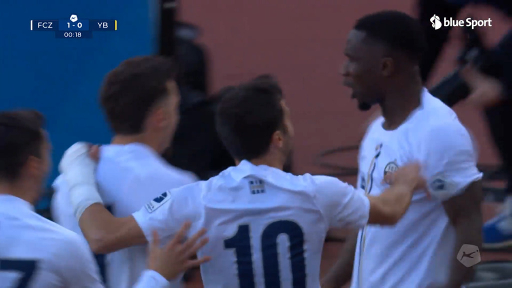 1.  Minute: Tor FCZ durch Mathew