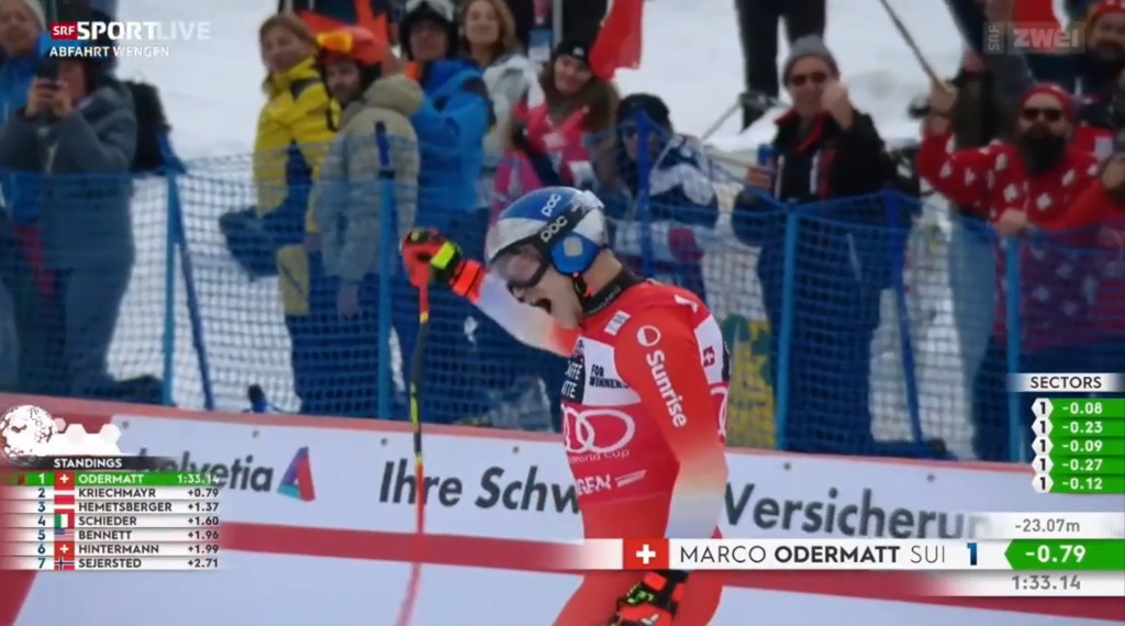 Odermatt brilliert in der Lauberhorn-Abfahrt