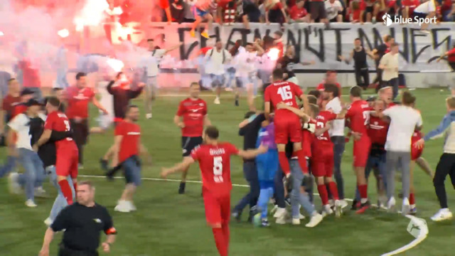 Emotionen pur im Winti-Lager nach dem Schlusspfiff in Aarau