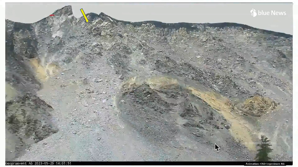 La vidéo impressionnante de la masse rocheuse en mouvement