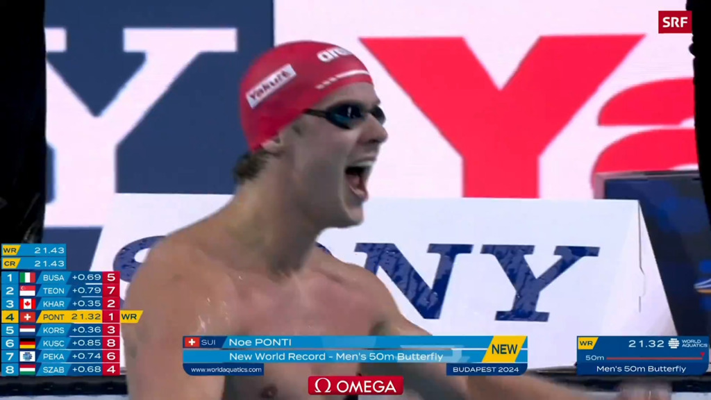 Noè Ponti schwimmt mit Weltrekord zu WM-Gold