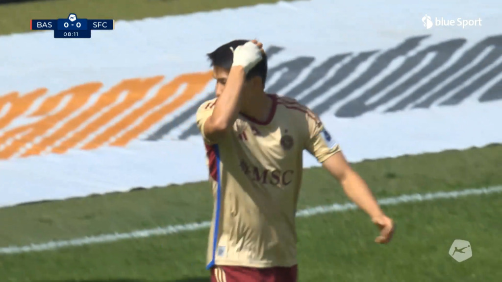 9. Minute: Nishimura mit der ersten Halb-Chance für Servette