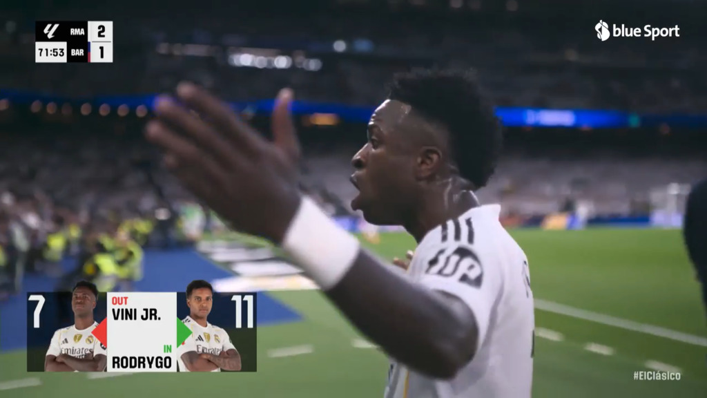 Vinicius ist überhaupt nicht zufrieden mit seiner Auswechslung