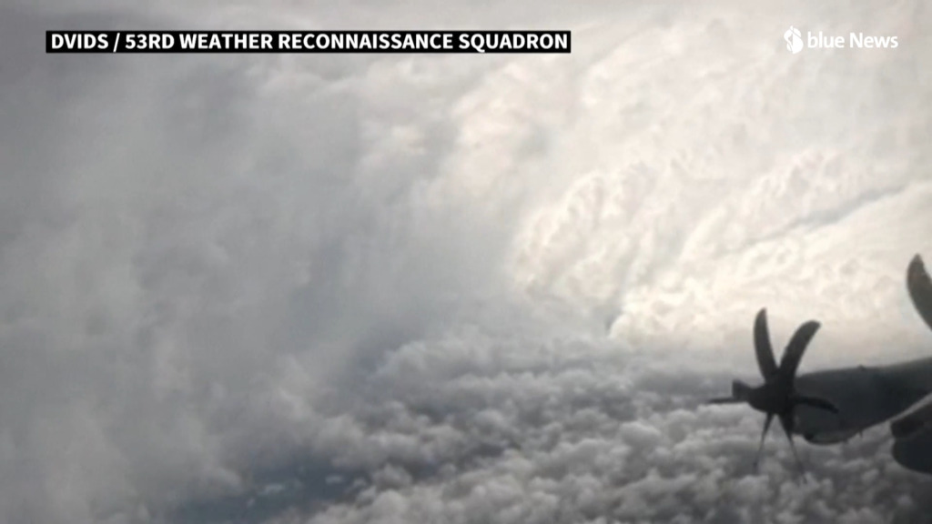 Vue de l'œil de l'ouragan Melissa