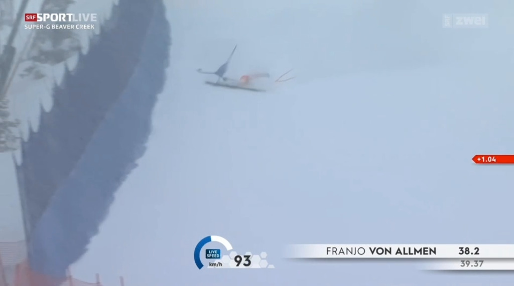 Heftiger Sturz von Franjo von Allmen in Beaver Creek