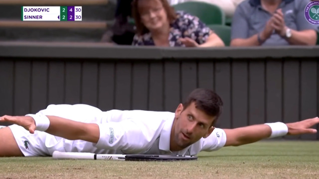 Le superbe point de Djokovic contre Sinner avec une célébration en mode oiseau