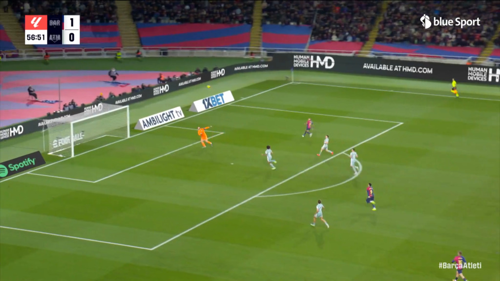 57. Minute: Raphinha scheitert an der Latte