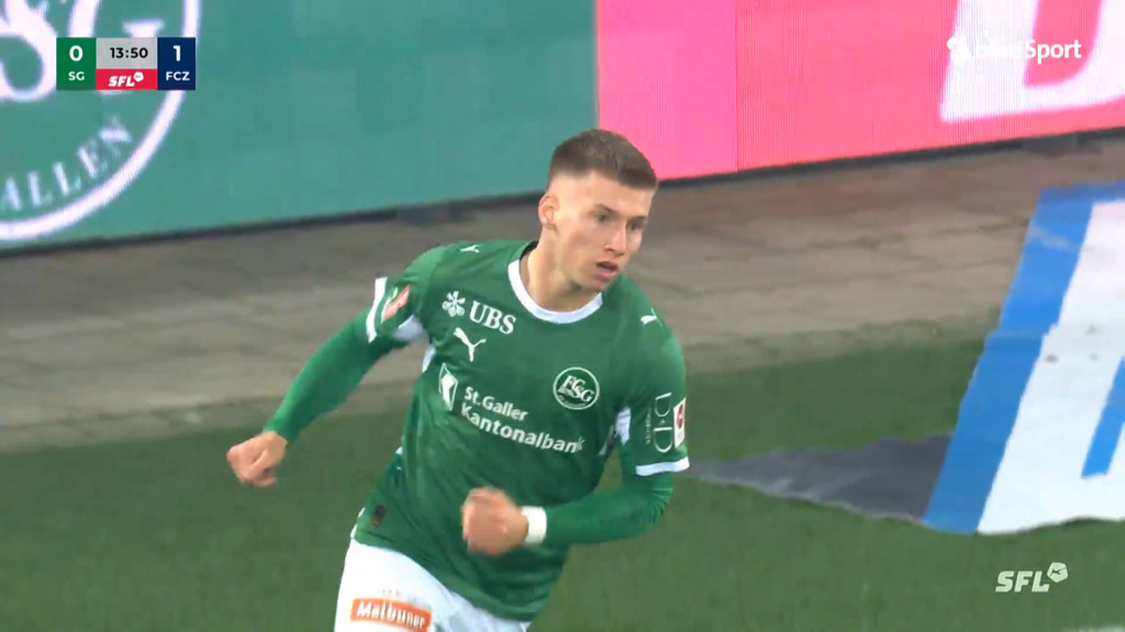 Witzig hämmert den Ball an die Latte