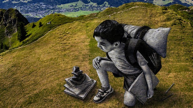 Auf Waadtländer Alpen: Neues Kunstwerk des Landart-Künstlers Saype