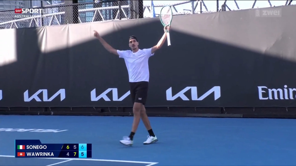 «Der Punkt des Turniers» – Sonego zaubert gegen Wawrinka