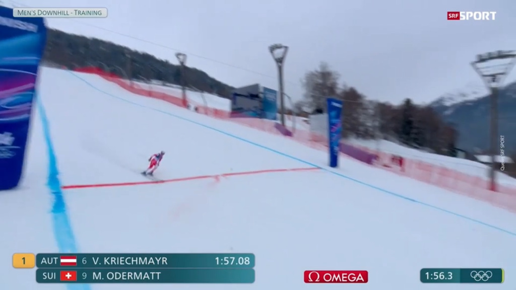 Trotz Bremser vor dem Ziel: Odermatt hält im ersten Abfahrts-Training mit den Schnellsten mit
