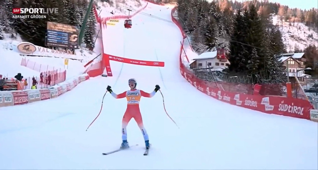 Der Urschrei von Marco Odermatt nach seiner Traum-Fahrt 