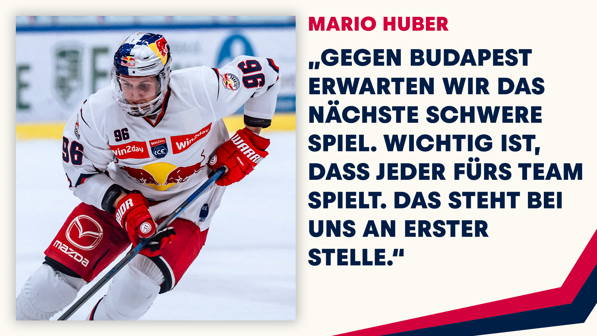 Statement: Mario Huber vor dem Spiel in Budapest