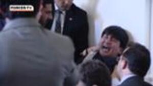 Protester Punched At RUSI