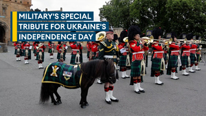 British military musicians pay tribute on Ukrainian Independence Day