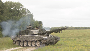 Military Vehicles Join Troops For Mock Battle And Mine Clearing