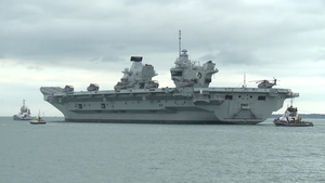 HMS Queen Elizabeth Leaves Portsmouth After Delays