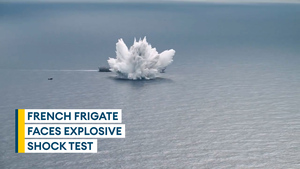 French warship undergoes mine blast test