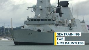HMS Dauntless sets sail from home port after maintenance