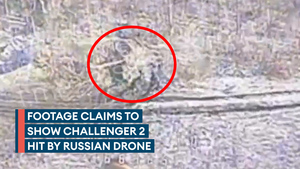 Video shows drone heading towards Challenger 2