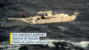 RAF aircraft help rescue stranded sailor whose boat was damaged in Storm Ciaran