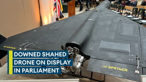 Supplied by Iran and used by Russia: Shahed on show in Parliament